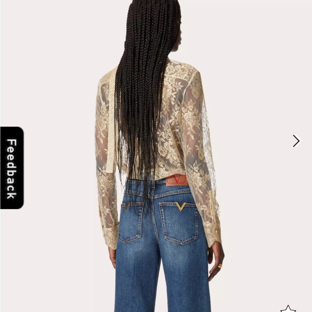 NWT VALENTINO gold lace blouse size 40 small - Picture 3 of 7